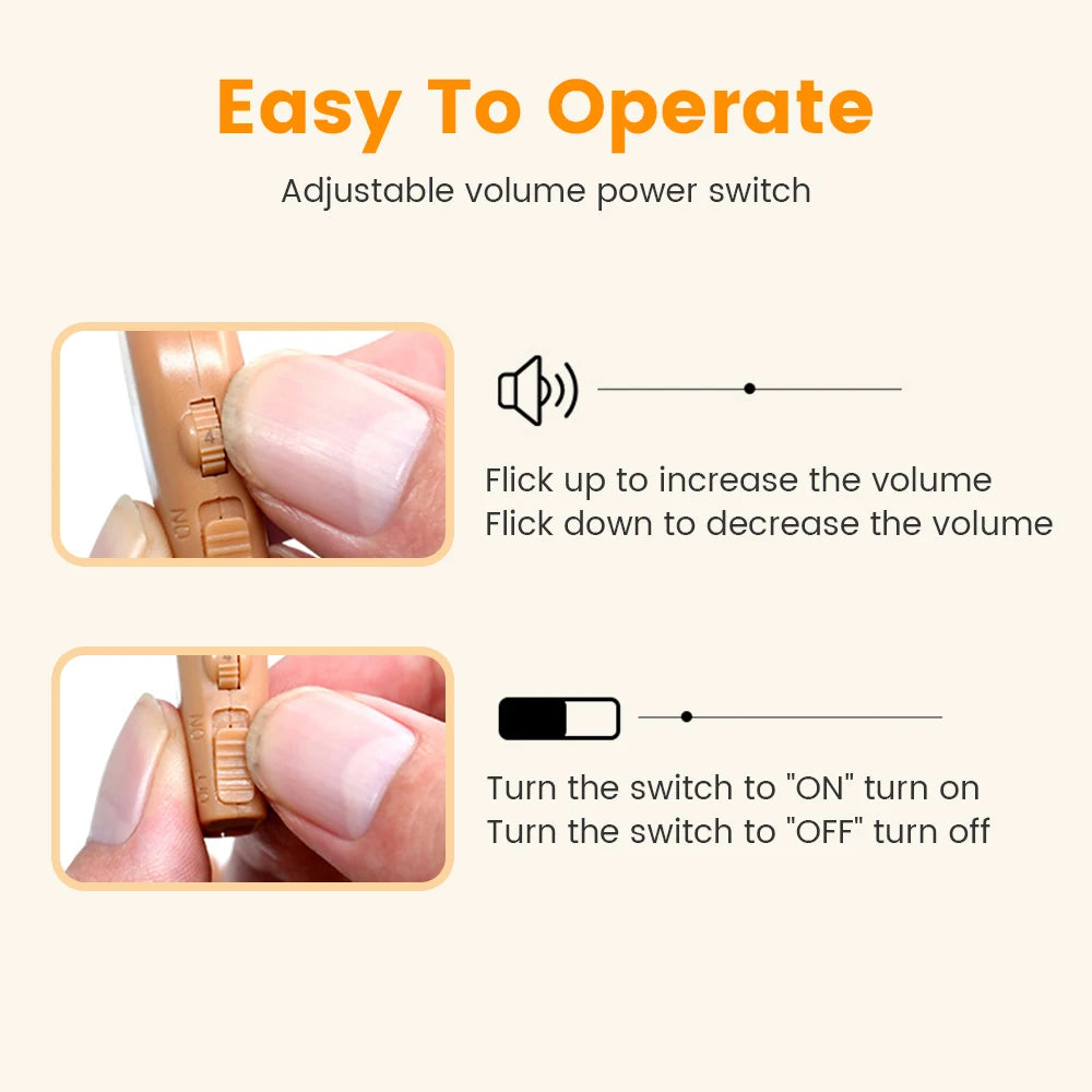 Rechargeable BTE Sound Amplifier – Wireless, 40Hr Battery BTE Sound Amplifier Qst