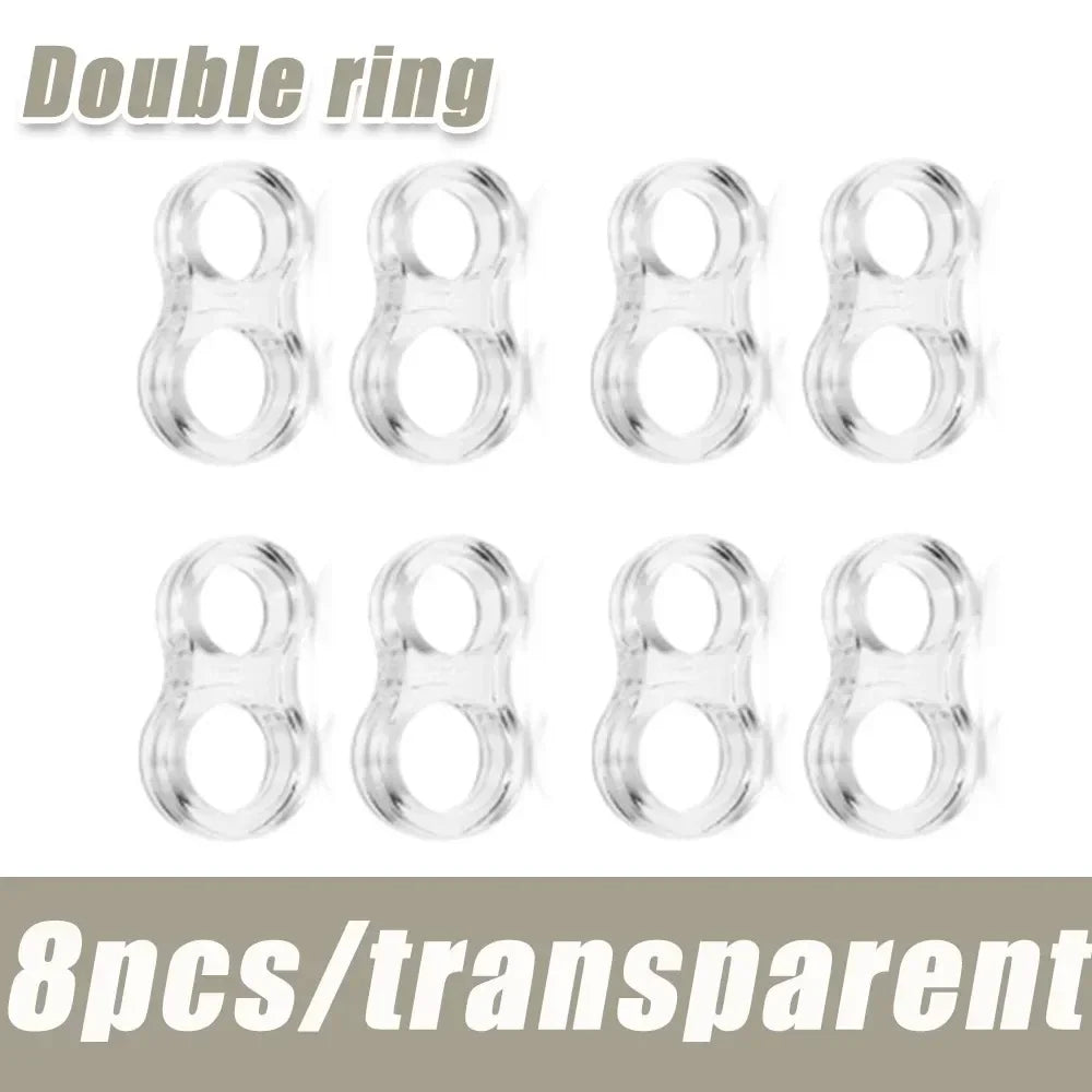 Silicone Cabinet Handle Protection Pads | Clear Anti-Collision Stoppers Door Handle Bumper Pads Qme 8pc-Double ring