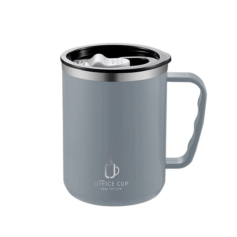 Stainless Steel Double-Wall Insulated Coffee Cup | Leak-Proof Insulated Coffee Mug Qme 500ml grey