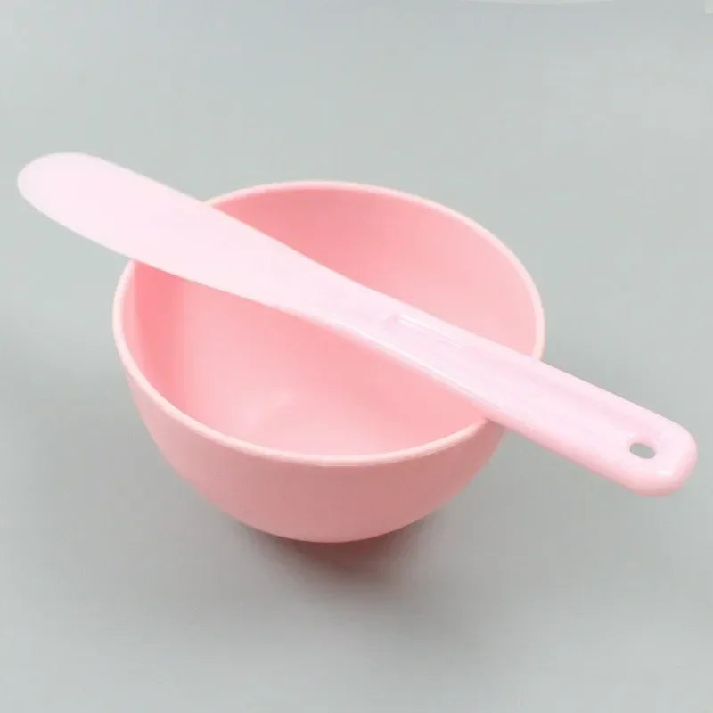 Silicone Face Mask Mixing Bowl & Brush Applicator Set Skincare Applicator Set Qme Pink Set