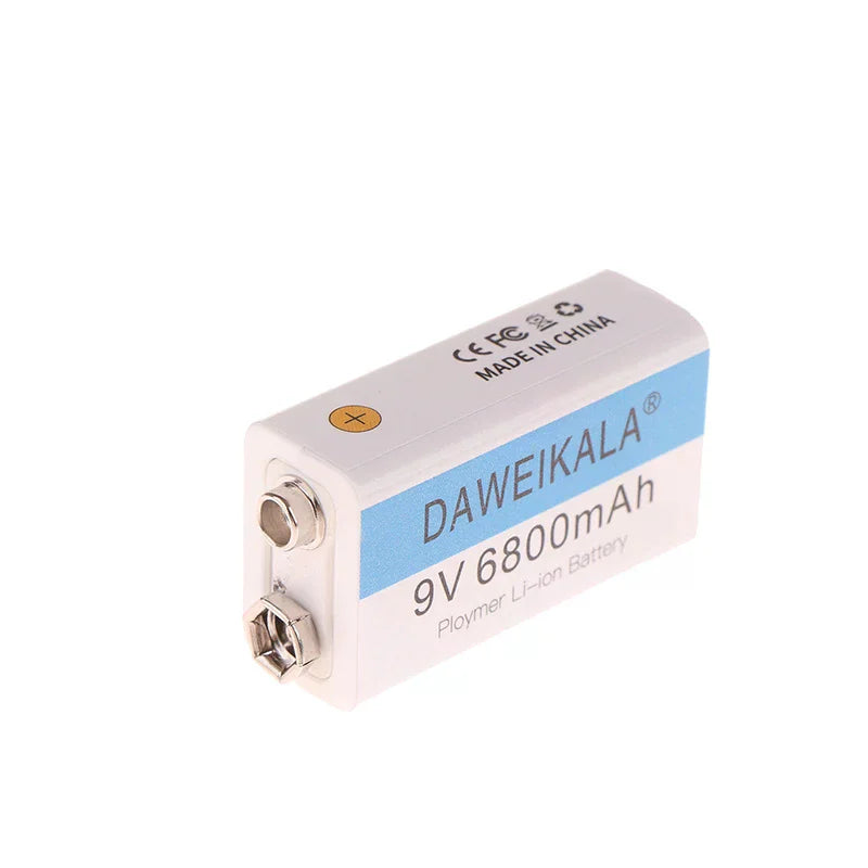 9V 6800mAh Li-ion Rechargeable Battery with USB Cable Rechargeable Battery Qme