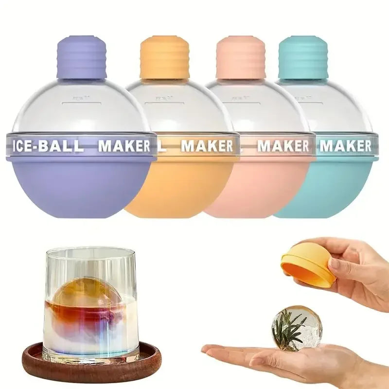 Silicone Sphere Ice Ball Mold – Seamless Round Ice Cube Maker Ice Ball Mold Qme 4pcs