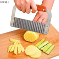 Stainless Steel Crinkle Wavy Potato & Vegetable Cutter Vegetable Crinkle Cutter Qme Default Title