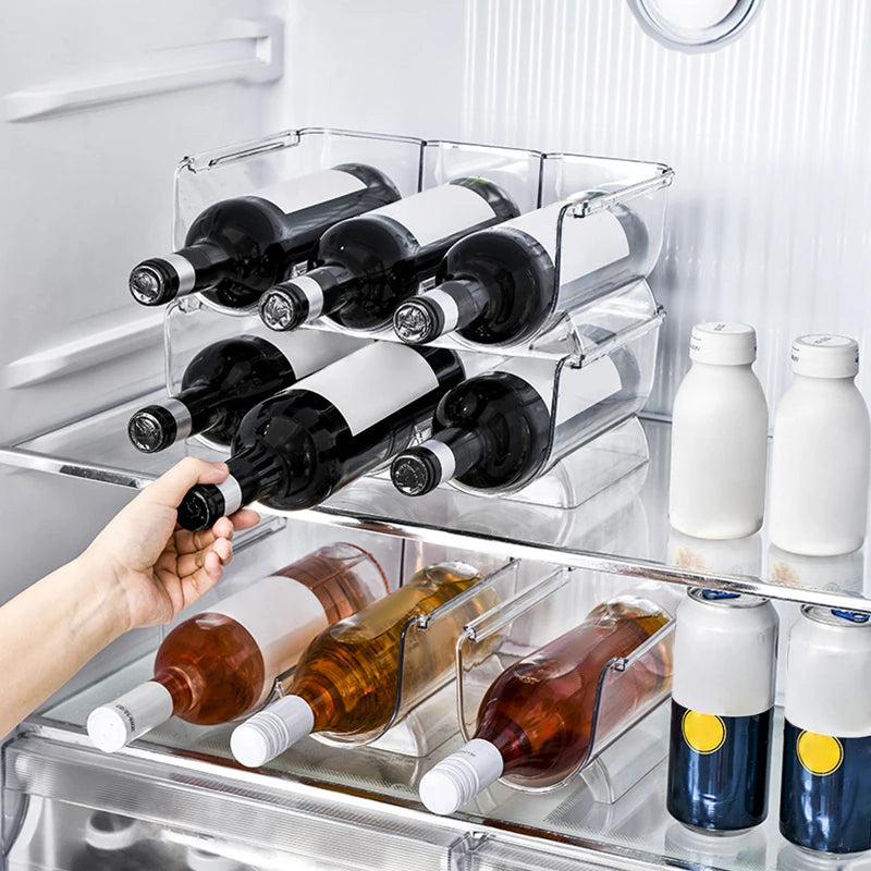 Stackable Wine Bottle Rack – Clear Counter Storage Stand Wine Bottle Rack Qst