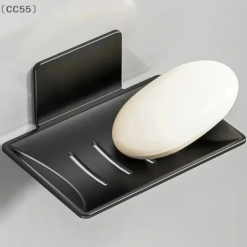 Wall Mounted Carbon Steel Soap Dish Tray with Drainage – Black Soap Dish Tray Qst