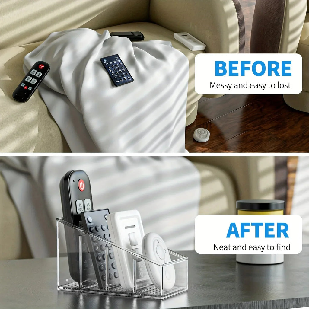 4-Compartment Desk Organizer – Makeup Brush & Remote Holder Desk Organizer Qme