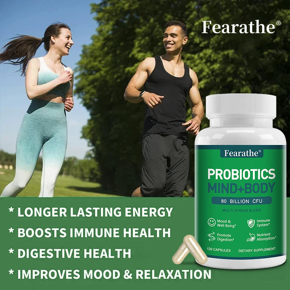 Probiotic Capsules 80B CFU + Prebiotics & Digestive Enzymes Probiotic Supplement Qst