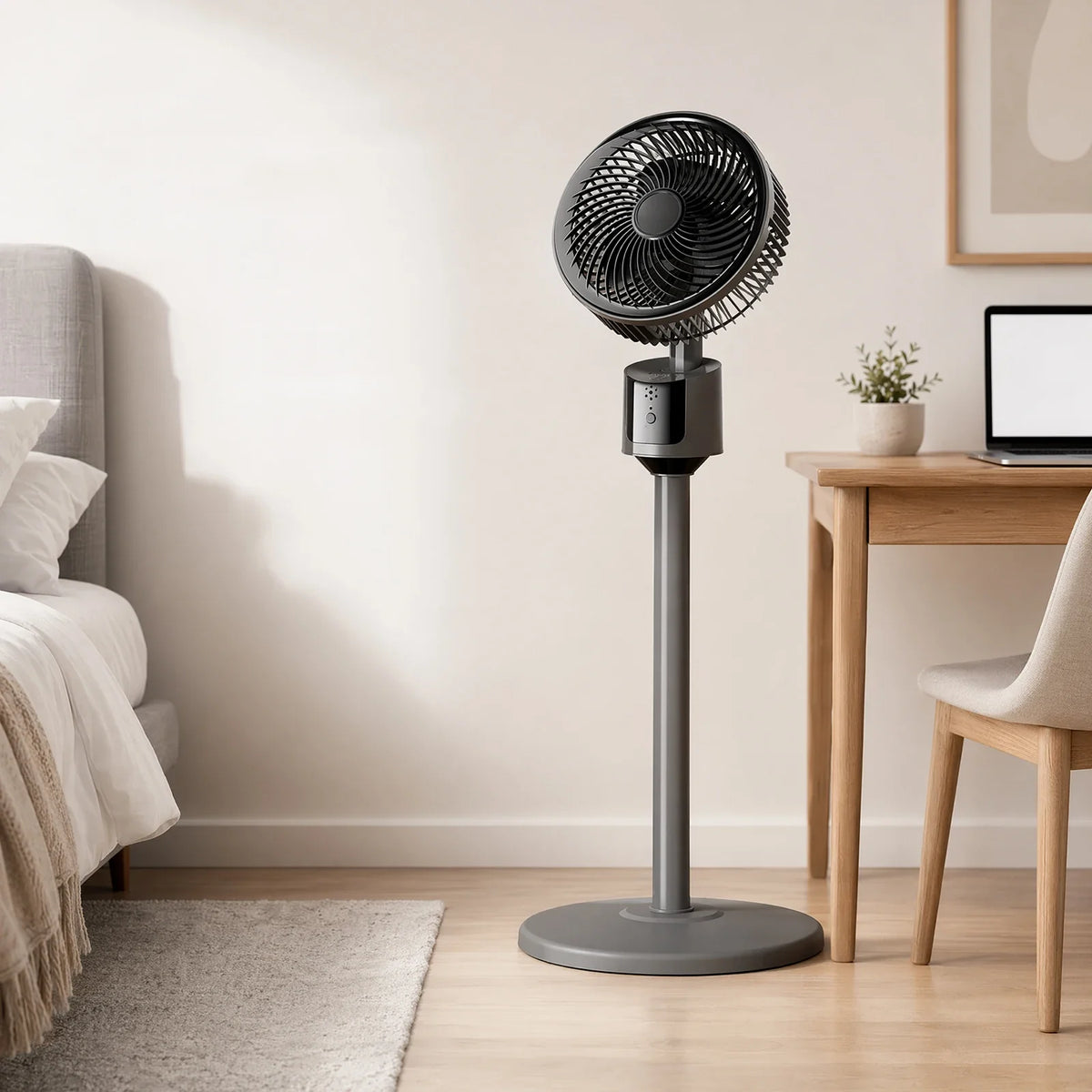 Quiet 3-Speed USB Standing Floor Fan – Lightweight Pedestal Fan Pedestal Standing Fan Qme