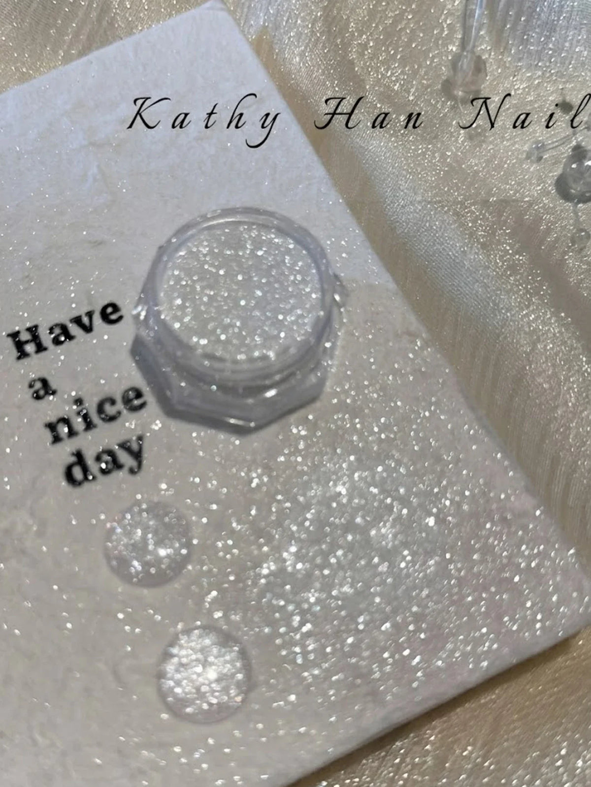 White Snowflake Sea Salt Crystal Diamond Nail Powder Ultra-Fine Nail Art Powder Qme