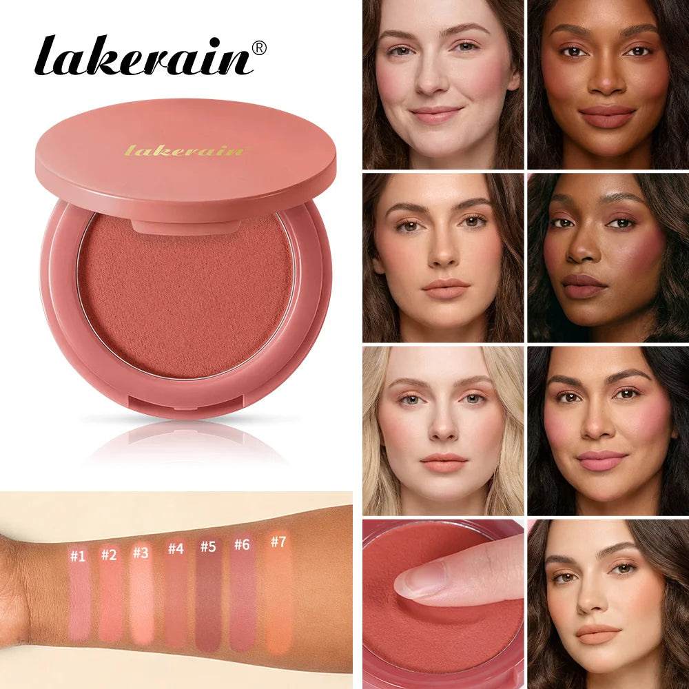 Bouncy Matte Cream Blush with Brush – Buildable Soft Focus Cream Blush Qst