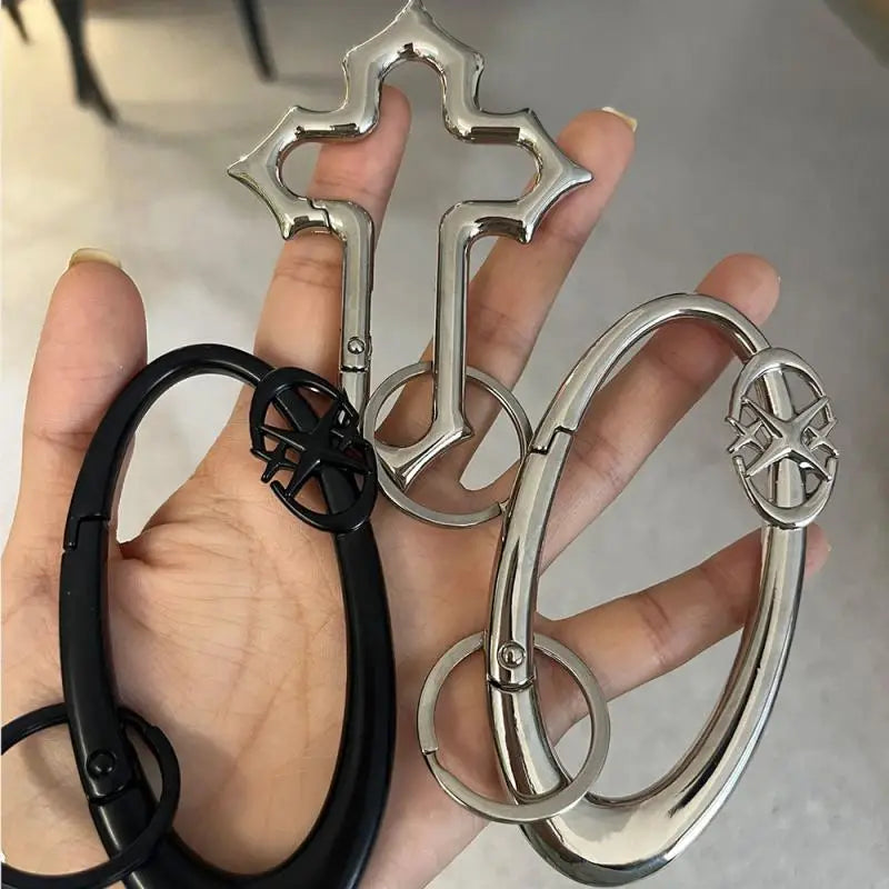 Zinc Alloy Cross Carabiner Keychain Bag Charm – 16 Colors Carabiner Keychain Charm Qme