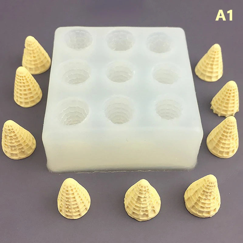 Mini Cone Cream Silicone Mold – Baking, Candy & Candle DIY Silicone Baking Mold Qst A1