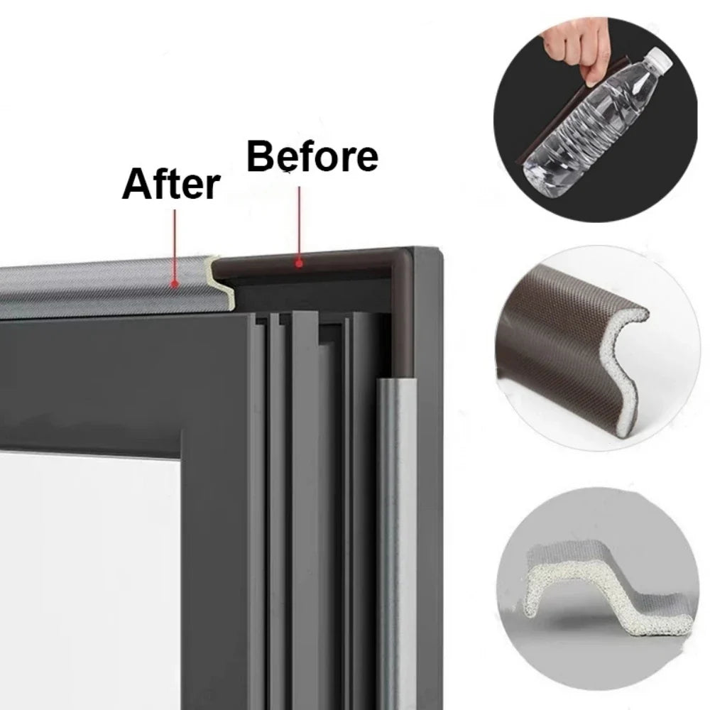 10M Self-Adhesive Foam Door & Window Sealing Strip Weatherstrip Door Window Weatherstrip Qme