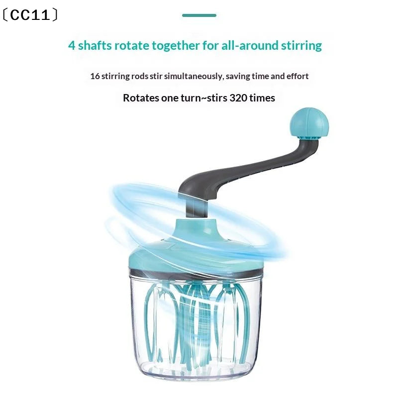 Semi-Automatic Hand Whisk Egg Beater & Cream Mixer Manual Hand Whisk Qme