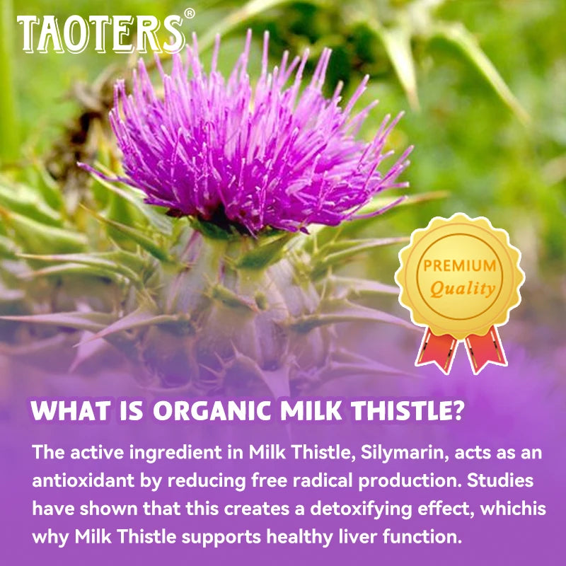 Organic Milk Thistle Extract Capsules – 80% Silymarin Liver Support Herbal Supplement Qst