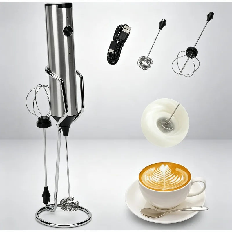 USB Rechargeable Electric Milk Frother & Mini Coffee Whisk Electric Milk Frother Qme