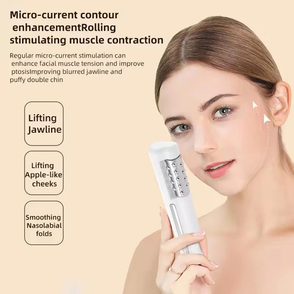 3D Electric 360° Face Roller EMS Heating Lifting Massager Face Lifting Massager Qst