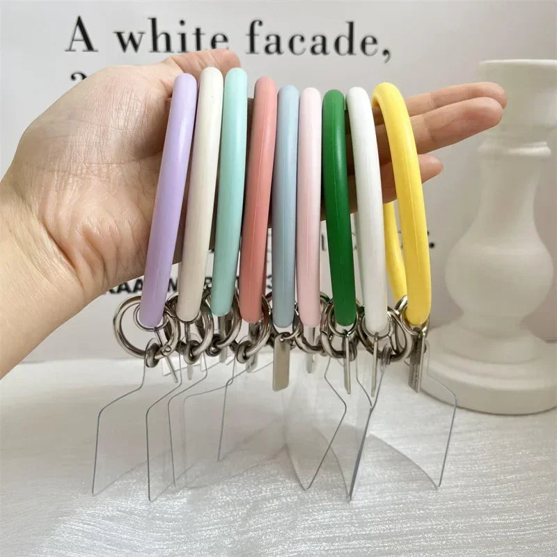 Silicone Anti-Lost Bracelet Keychain Lanyard Strap 10 Pack Silicone Wrist Lanyard Qme