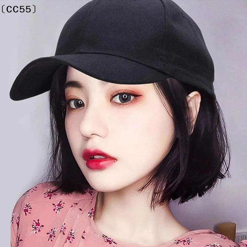 Bob Wig Baseball Cap – Synthetic Hair Hat, Adjustable Fit Wig Baseball Cap Qst