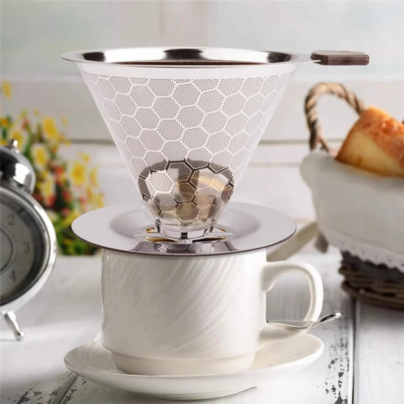 Reusable Stainless Steel Pour Over Coffee Dripper – 1–4 Cup Pour Over Coffee Dripper Qst