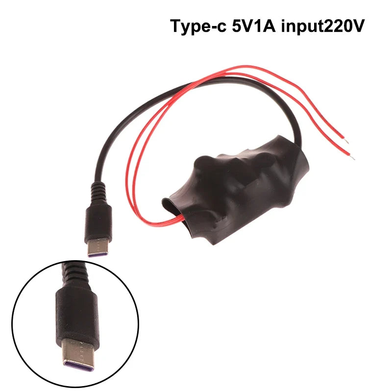 USB-C Power Adapter AC 220V to DC 5V 1A/2A Compact Charger Power Supply Adapter Qme 5V1A type c
