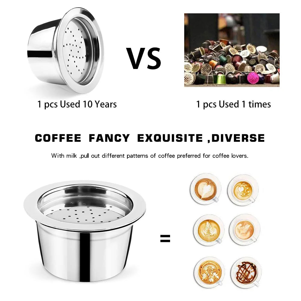 Reusable Stainless Steel Coffee Filter Pods & Tamper Reusable Coffee Filter Qst