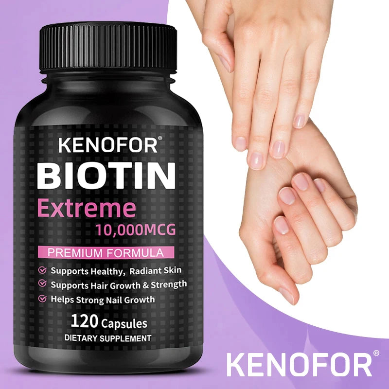 Kenofor Biotin Capsules – Hair, Skin & Nail Supplement Biotin Supplement Qst