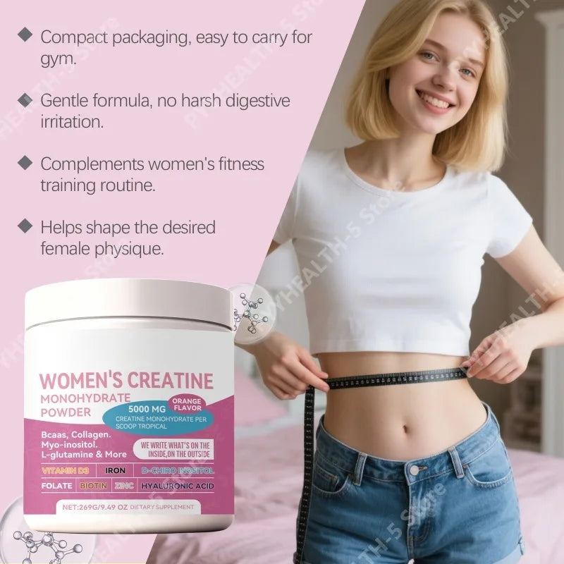 Women's Creatine Monohydrate Powder – Nutrition Support 269g Creatine Supplement Qst