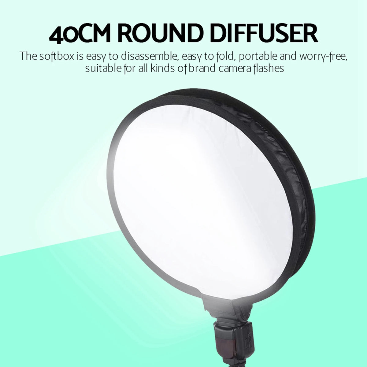 40CM Foldable Round Softbox Diffuser for Camera Flash Flash Softbox Diffuser Qst