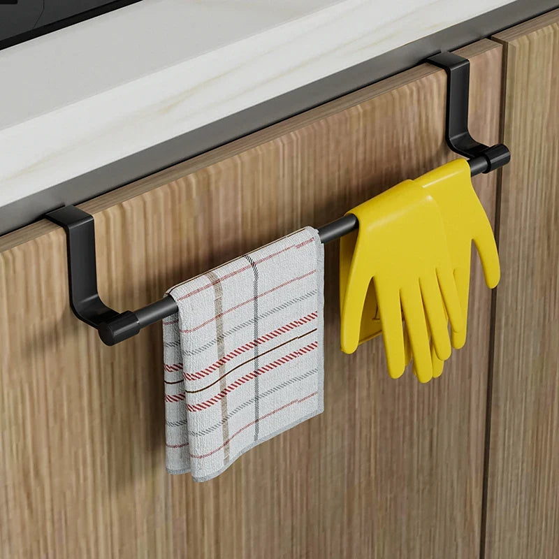 Kitchen Cabinet Towel Rack – No-Drill Dishcloth Holder Cabinet Towel Rack Qme