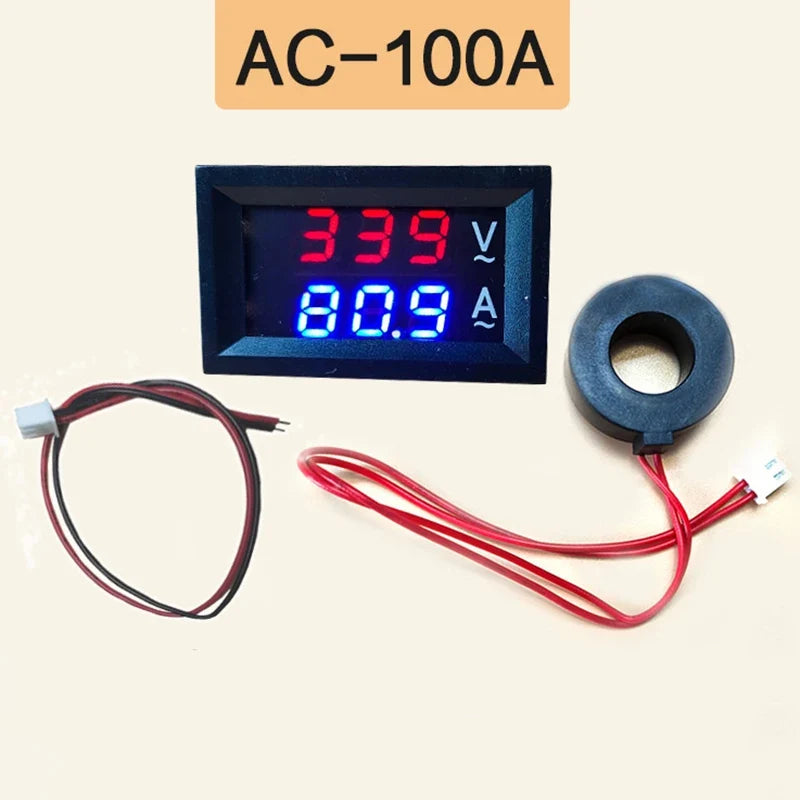 AC 50–500V Digital LCD Voltmeter Ammeter 10A 50A 100A Digital Panel Meter Qme AC50-500V 100A