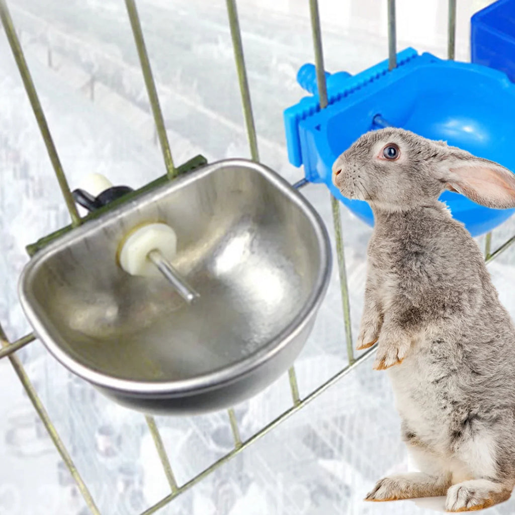 Stainless Steel Rabbit Nipple Water Bowl – Cage Drinker Pet Water Drinker Qme