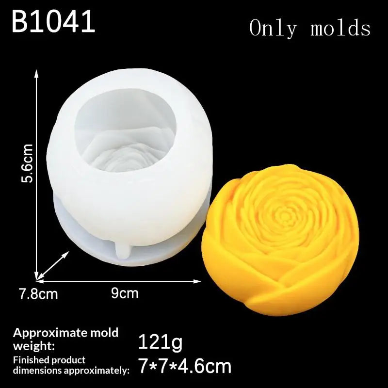 DIY Flower Silicone Resin Mold – Tulip & Rose Candle Plaster Silicone Craft Mold Qme A4