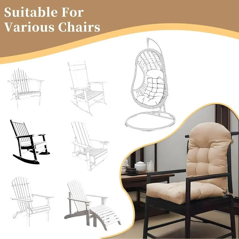 High Back Patio Chair Cushion – Waterproof & Fade Resistant Patio Chair Cushion Qst