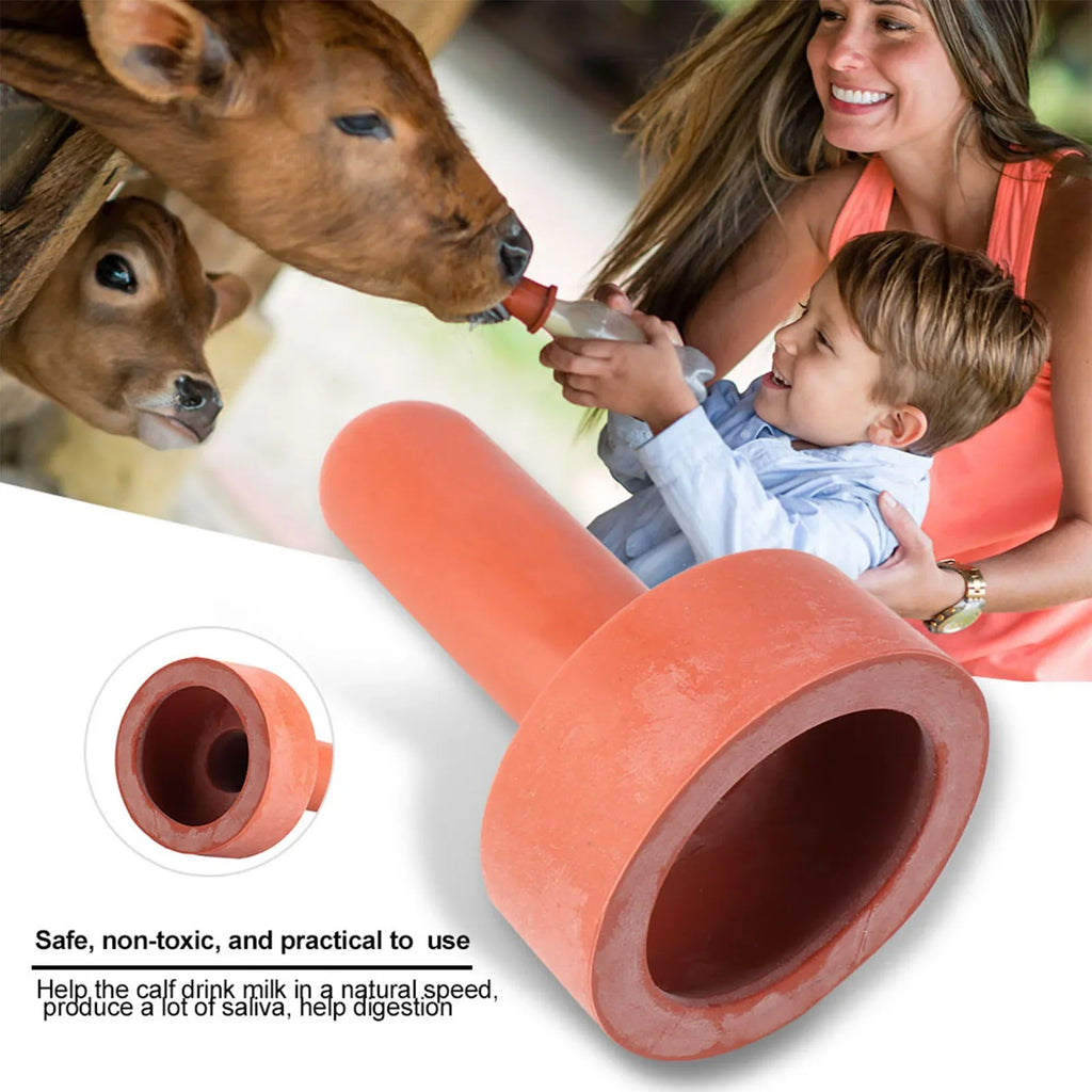 Cow Calf Nipple Drinker – Farm Animal Feeding Bottle 5pc Calf Nipple Feeder Qme