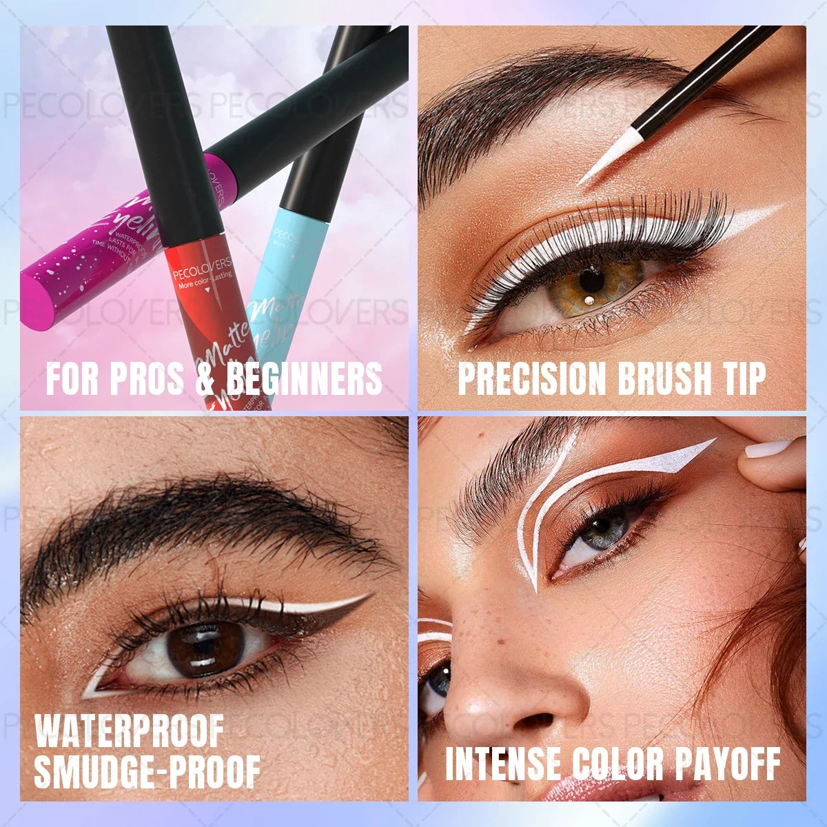 Colored Matte Dip Liquid Eyeliner | Klein Blue, Brown & Green Liquid Eyeliner Qme