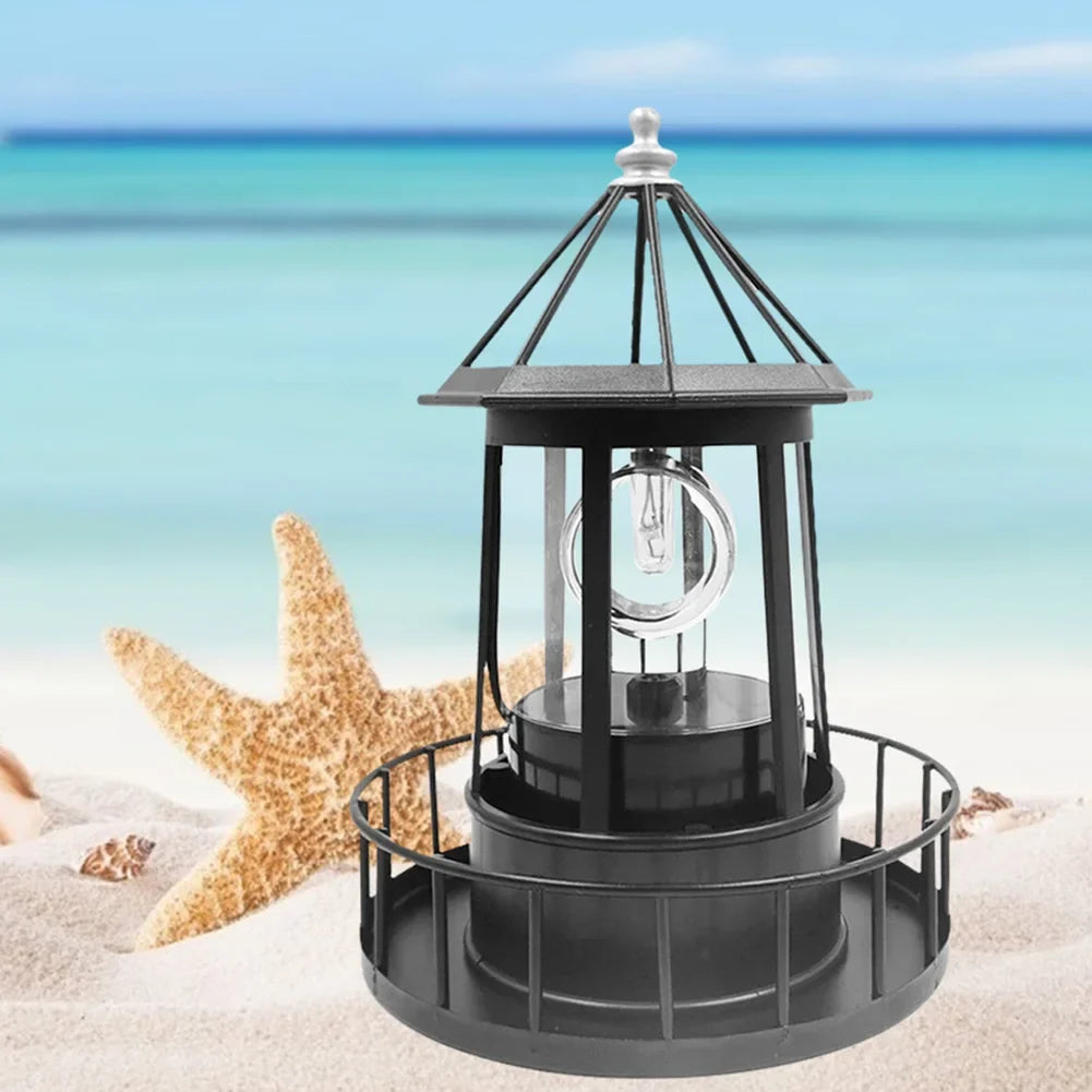 Lighthouse Solar LED Garden Light – Rotating Beam Outdoor Lamp Solar Garden Light Qme