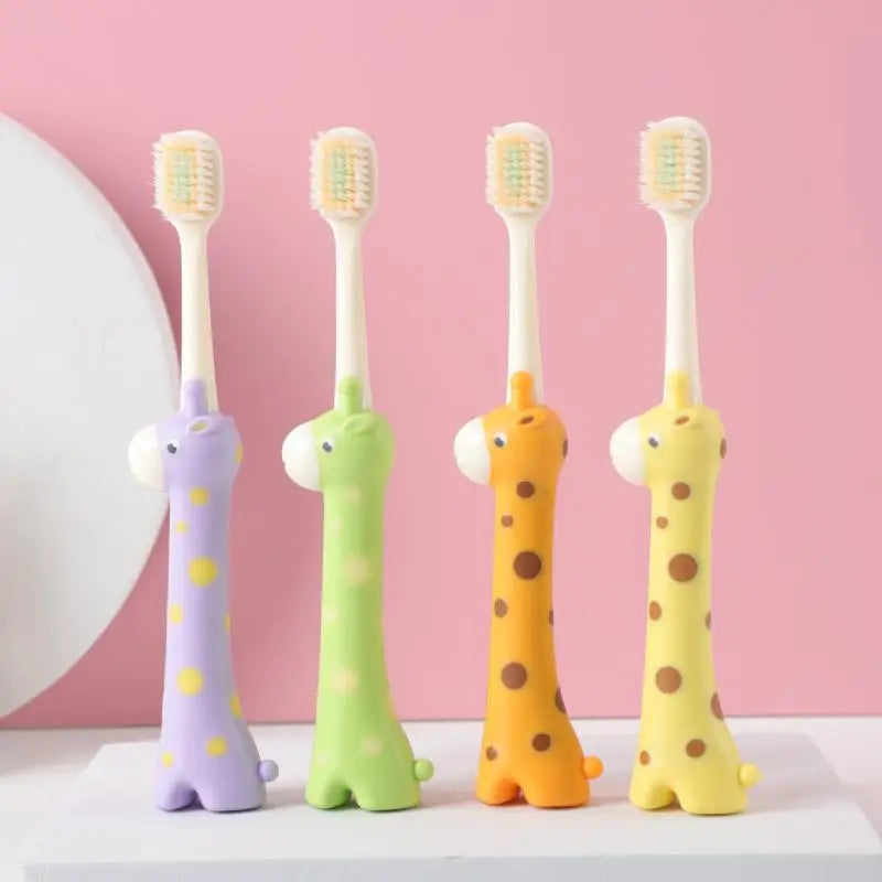 2-Pack Giraffe Kids Toothbrush – Soft Bristles, Ages 3–12 Kids Toothbrush Qst