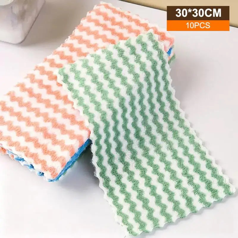 Rainbow Cotton Dishwashing Cloths – Absorbent & Lint-Free Kitchen Cleaning Cloth Qme A11