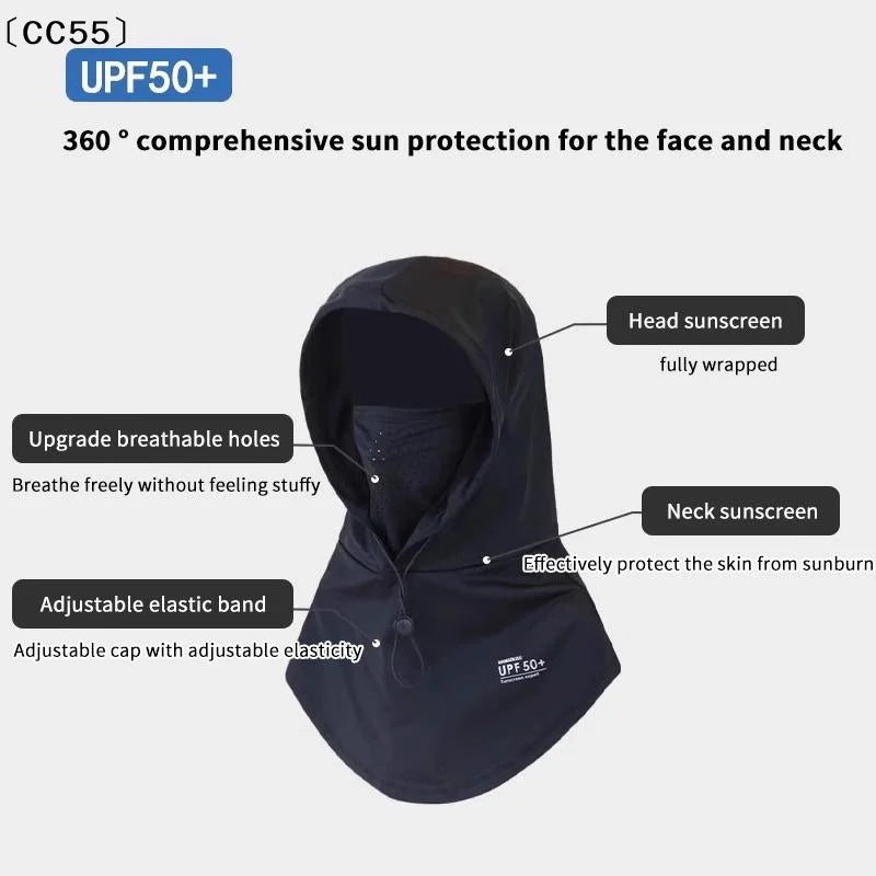 Anti-UV Ice Silk Sun Hat with Shawl – Breathable, Quick-Dry Sun Hat Qst