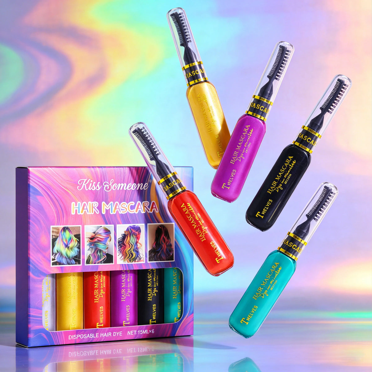 6-Color Temporary Rainbow Hair Dye Paste | Instant Color Temporary Hair Dye Qme B