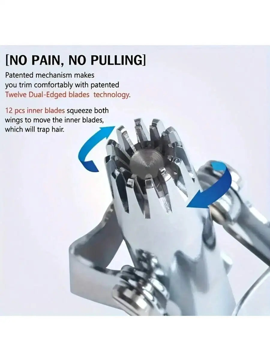 Men's Manual Stainless Steel Nose Hair Trimmer | Round Head Nose Hair Trimmer Qme