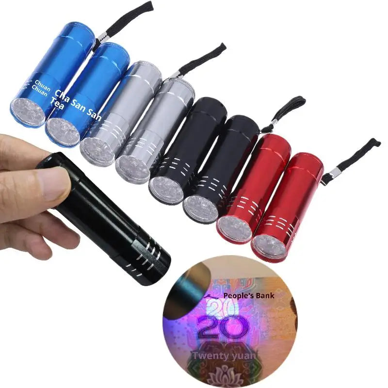 Mini UV Flashlight 395nm 9 LED Compact Black Light Torch UV Flashlight Qme