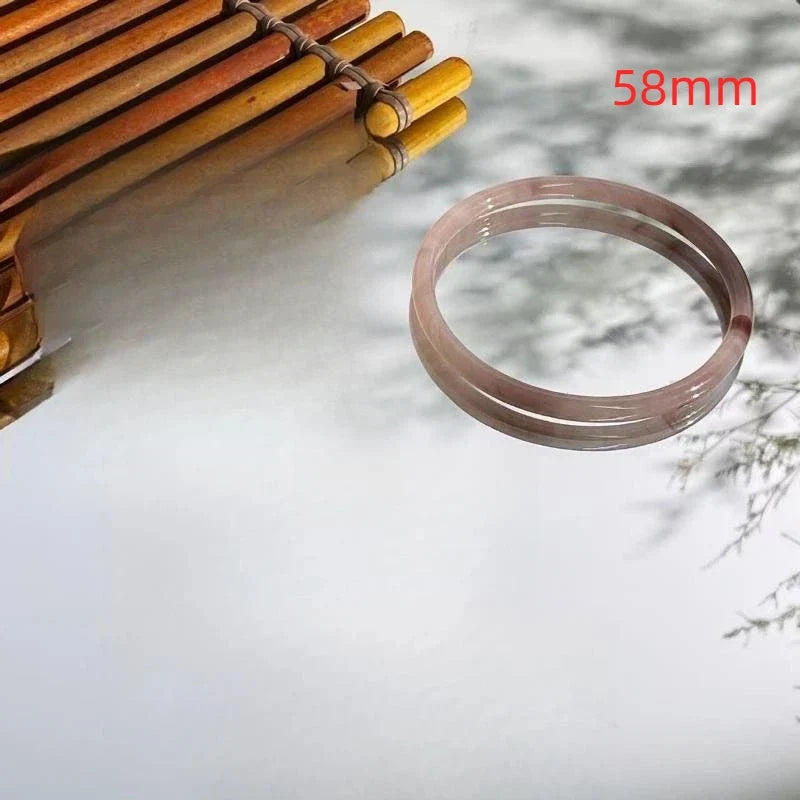 Natural Chalcedony Glass Bangle – Light Pink Elegant Bracelet Fashion Bangle Bracelet Qme A1