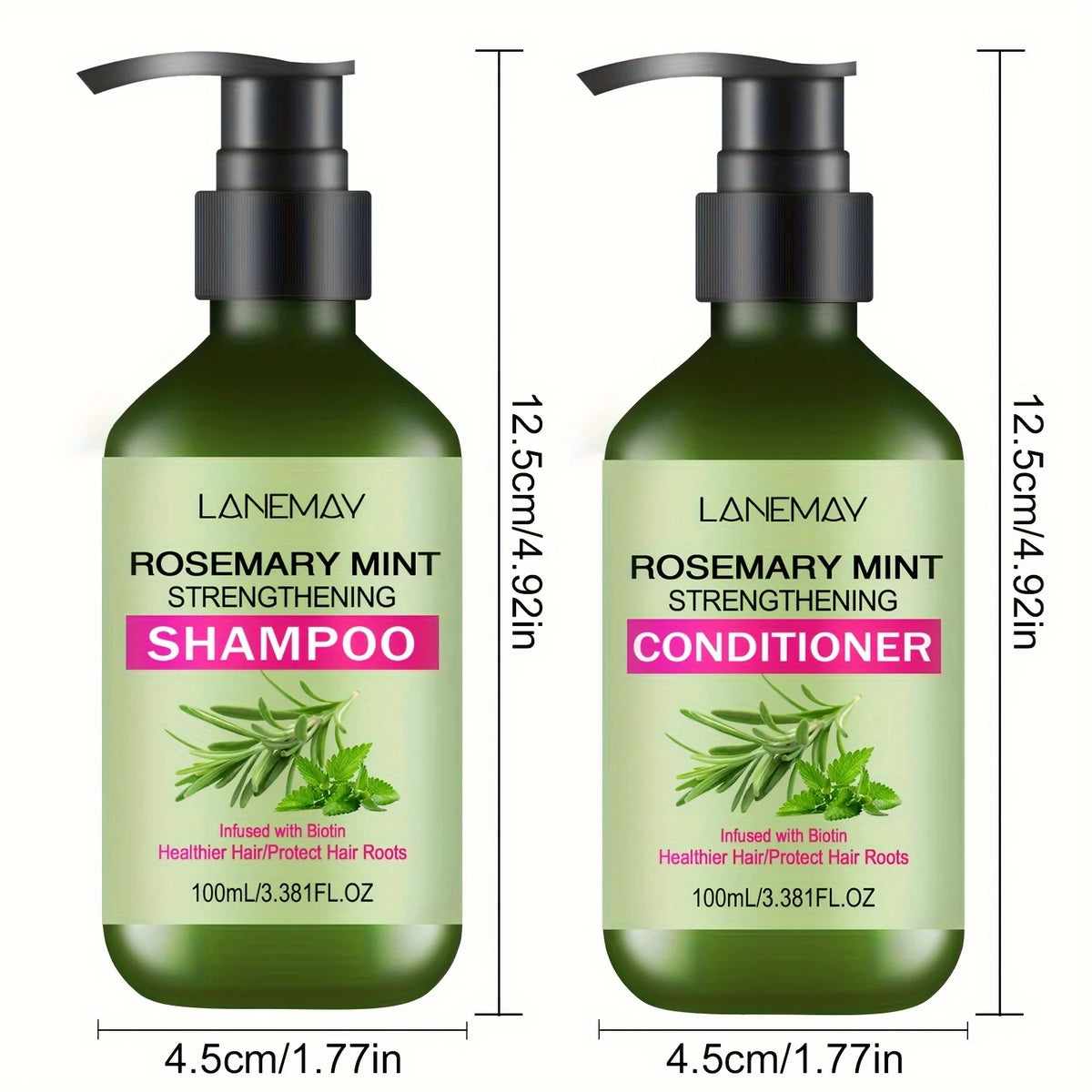 Rosemary Mint Shampoo & Conditioner Set – Strengthening 2PC Shampoo & Conditioner Set Qst