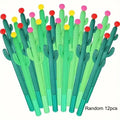 Cactus Shaped Black Gel Ink Ballpoint Pen – 12-Pack Novelty Novelty Ballpoint Pen Qme Random 12pcs