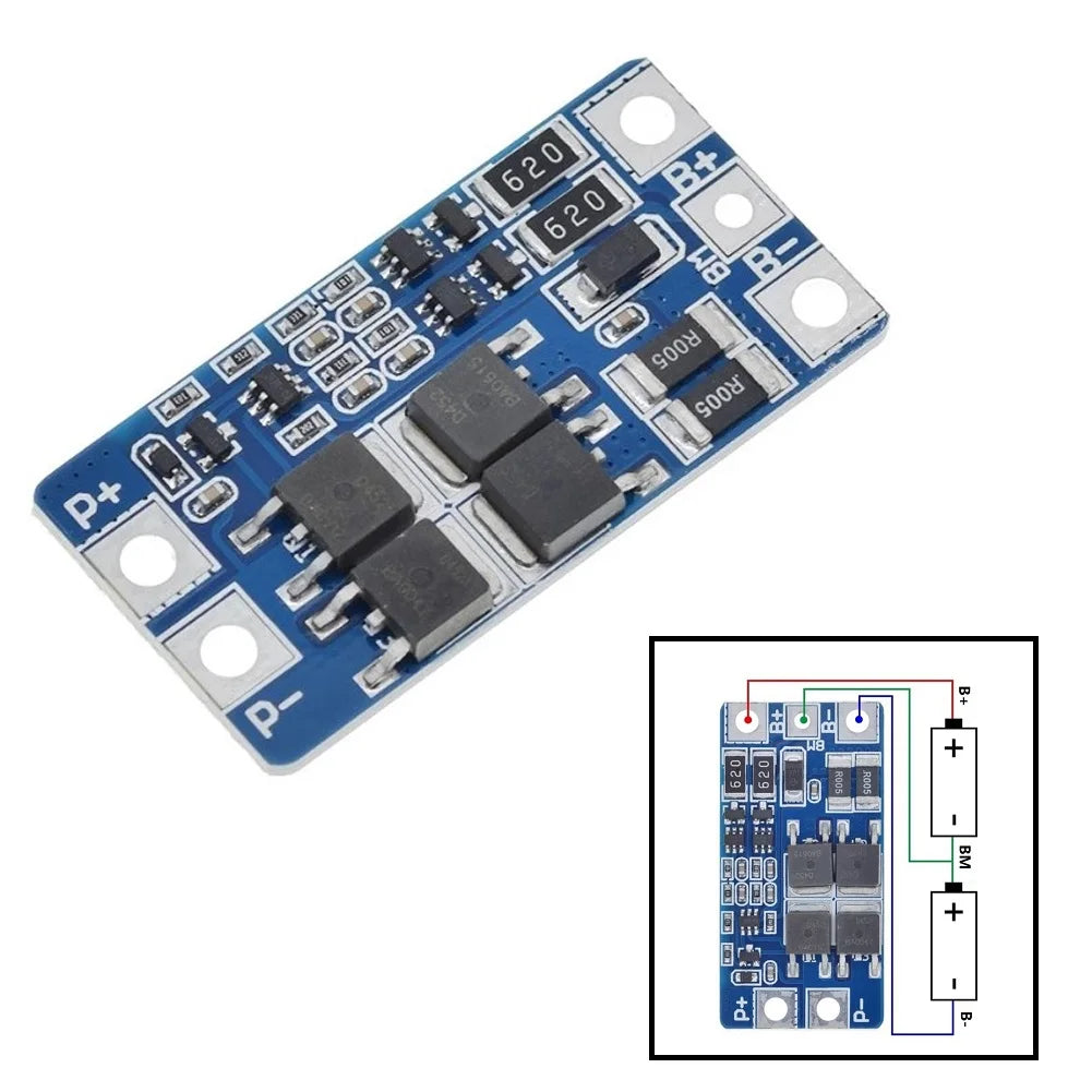 2S 7.4V 10A Li-ion Battery Protection Board Balancer BMS Battery Protection Board Qme