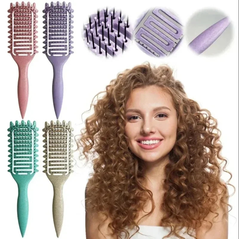 Curl Define Detangling Hair Brush – Hollow Vented Styling Curl Styling Brush Qme