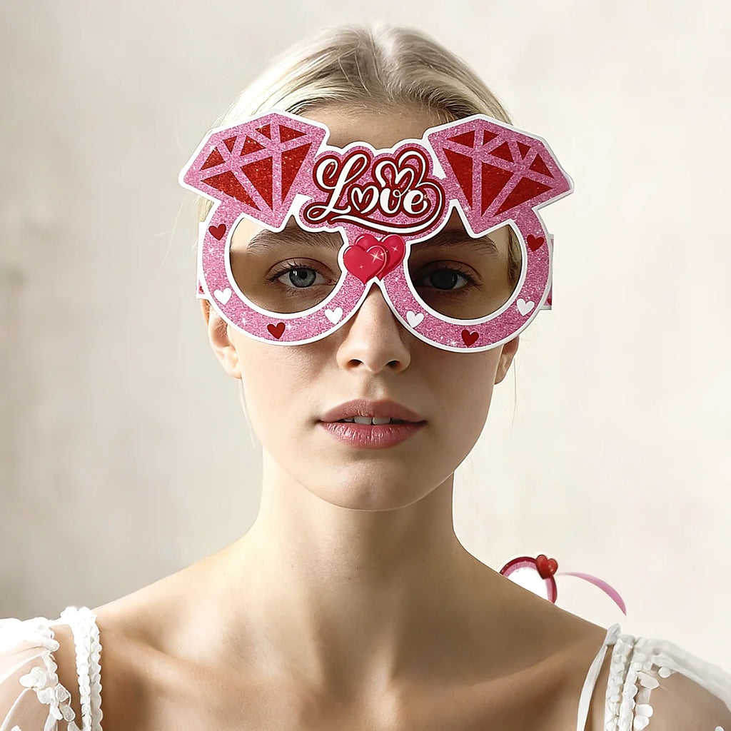 6 Valentine's Day Decorative Party Glasses – Various Styles Party Decorative Glasses Qme