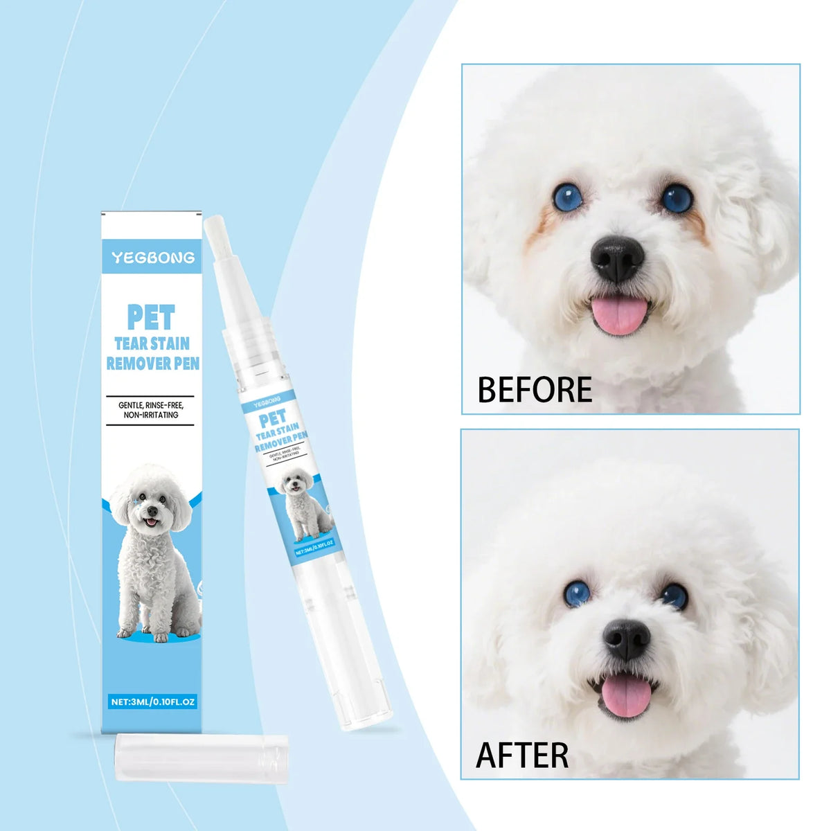 Yegbong Pet Tear Stain Removal Pen for Cats & Dogs Pet Eye Cleaner Qme